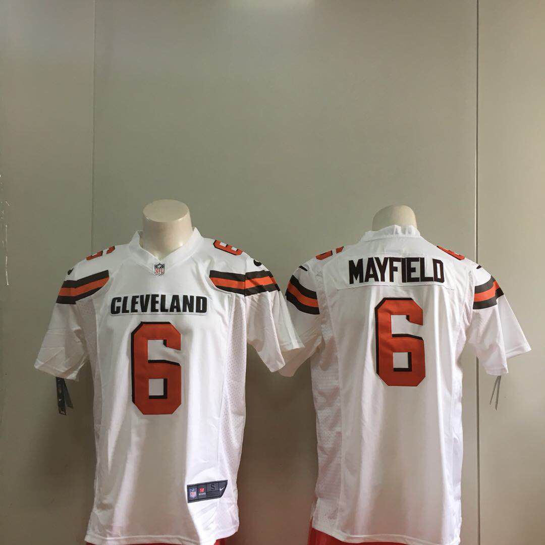 Men Cleveland Browns #6 Mayfield White Game Nike NFL Jerseys